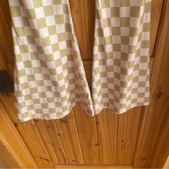 Daisy Del Sol Bell Bottoms - Green Checkerboard - Picture 9 of 10